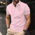 cheap Men&#039;s Printed Polo-Men&#039;s Polo Button Up Polos Casual Sports Lapel Short Sleeve Fashion Basic Color Block Buttons Summer Spring Light Pink Pink Blue Vivid Pink Light Sky Blue Polo