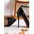 voordelige Klassieke Pumps-Zwarte leren stilettohakken voor dames met enkelbandje - sexy puntige hakken voor het nachtleven, feesten en clubwear