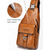 abordables Sacs pour homme-Sac bandoulière en similicuir marron pour homme - Sac de poitrine imperméable et résistant aux rayures avec bandoulière réglable pour les voyages, le travail ou une utilisation quotidienne décontractée en soirée