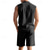 cheap Men&#039;s Tee Sets-Men&#039;s T-shirt Suits 2 Pieces Outfits Tee &amp; Shorts Sleeveless Lapel Summer Plain Fashion Casual 2 Piece Vacation Daily Wear Going out Black White Yellow Top Tee for Men