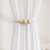 cheap Curtain Accessories-Boho Wooden Ball Curtain Tiebacks with Wood Beads Handmade Weave Rope Curtain Holders Window Drapes Holdbacks Strap Beige