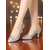 abordables Chaussures de danses latines-Escarpins de danse Mary Jane à paillettes argentées pour femmes avec talon moyen - Chaussures de performance professionnelles pour spectacles latins, de salon et de scène