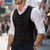 cheap Men&#039;s Vest-Men&#039;s Vest Gilet Outdoor Daily Fashion Casual Spring Fall Buttons Pocket Polyester Comfortable Plain Single Breasted One-button V Neck Regular Fit Black Gray Vest