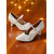 abordables Chaussures de danses latines-Escarpins de danse Mary Jane à paillettes argentées pour femmes avec talon moyen - Chaussures de performance professionnelles pour spectacles latins, de salon et de scène