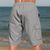 baratos Feriado-Homens Shorts de algodão e linho Bermuda Cargo Calção Shorts de verão Com Cordão Cintura elástica Bolso multi Tecido Conforto Vestível Comprimento do joelho Ao ar livre Esporte Diário Moda Casual