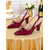cheap 1950s-Women&#039;s 1950s Vintage Green Slingback Heels with Bow Detail – Pointed Toe Mid Heel Pumps for Office, Weddings, and Elegant Parties
