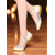cheap Latin Shoes-Women&#039;s Gold Glitter Mesh Ballet Flats with Embroidered Lace - Professional Dance Shoes for Stage Performance, Ballroom Practice and Recital Wear