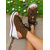 voordelige Sleehaksandalen-Dames veter-spijkerbroeken met sleehak, modieuze peeptoe zomerschoenen, perfect voor aan het zwembad, brunchuitjes en cafés aan zee