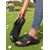 cheap Comfort Sandals-Women’s Rustic Peep-Toe Slide Sandals with Rivet Trim, Vintage Comfort Slippers for Garden Walks, Casual Homewear and Relaxed Outings