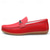 abordables Mocassins décontractés-Mocassins en similicuir rouge pour hommes, design élégant à enfiler avec semelle intérieure confortable et coussinée, idéal pour les week-ends décontractés et les voyages