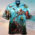 baratos Estampa Oceano-Homens Tropical Polvo Camisa Social Camisa havaiana Camisa de acampamento Manga Curta Camisa Aberto para a Lateral Moda Designer Casual Rua Casual Diário Verde Azulado Mar azul Amarelo S M L
