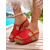 cheap Vacation Sandals-Women&#039;s Black and White Cork Wedge Sandals with Rhinestone Accents  Casual Summer Slip-On Shoes for Beach Trips and Vacation Outfits