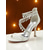 economico cocktail-sandali bianchi con tacco a spillo da donna, scarpe eleganti aperte con cinturini con frange di cristallo per eventi formali e feste serali
