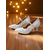 abordables Chaussures de danses latines-Escarpins de danse Mary Jane à paillettes argentées pour femmes avec talon moyen - Chaussures de performance professionnelles pour spectacles latins, de salon et de scène