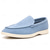 billige Casual loafers-Herre lyseblå slip-on casual loafers – pustende flate sko i semsket skinn med polstret såle for vårantrekk, daglig pendling og avslappede byturer