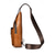 abordables Sacs pour homme-Sac bandoulière en similicuir marron pour homme - Sac de poitrine imperméable et résistant aux rayures avec bandoulière réglable pour les voyages, le travail ou une utilisation quotidienne décontractée en soirée