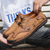 abordables Chaussures Décontractées à Lacets-Baskets d'extérieur à lacets pour hommes, couleur beige, avec tige en mesh respirant, semelle en caoutchouc antidérapante et semelle intérieure coussinée pour la randonnée, la marche sur sentier et les aventures en plein air