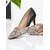 economico Décolleté con kitten heel-Scarpe col tacco da donna in similpelle nera effetto serpente, scarpe eleganti con punta affilata per lavoro, colloqui e stile da giorno a sera