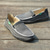 cheap Slip-On Casual Shoes-Men's Blue Denim Loafers with Frayed Edge Design Slip-On Lightweight Casual Shoes for Weekend Outings Summer Strolls and Daily Comfort