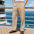 preiswerte Urlaub-Herren Leinenhosen Hose Sommerhose Strandhose Tasche Gerader Schnitt Gestreift Komfort Atmungsaktiv Urlaub Täglich Ferien Hawaiianisch Boho Schwarz Weiß