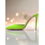 cheap Nightlife Party-Women&#039;s Yellow Stiletto Mules with Gold Coil Straps - Pointed Toe High Heels for Nightlife Parties and Evening Events