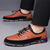 preiswerte Lässige Schnürschuhe-Herren Derby Spaziergang Lässig PU Leder Stoff Bequem Rutschfest Atmungsaktiv Schnürung Gelbbraun Schwarz Weiß Herbst Winter