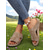 cheap Comfort Sandals-Women’s Rustic Peep-Toe Slide Sandals with Rivet Trim, Vintage Comfort Slippers for Garden Walks, Casual Homewear and Relaxed Outings