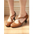 cheap 1950s-Women&#039;s Brown Oxford-Style Mid Heel Pumps with Cross Straps – 1950s Vintage Brogue Mary Jane Shoes for Office, Retro Parties, and Daily Wear