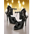 preiswerte Nachtleben Party-Schwarze Lack-Stiletto-Sandalen zum Schnüren für Damen – sexy Cutout-High-Heels mit Schnallendetails für das Nachtleben und Partys auf dem Dach