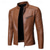cheap Leather Jackets-Men&#039;s Faux Leather Jacket Biker Jacket Motorcycle Jacket Vacation Daily Windproof Warm Pocket Fall Winter Plain Fashion Classic Stand Collar Regular Black Yellow Jacket