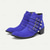 preiswerte Hochwertige Lederstiefel-Herren-Bikerstiefel aus echtem Rindsleder in Blau mit Schnallenriemen – stylische Retro-Boots für Freizeit, Streetstyle und Nachtleben
