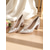preiswerte Brautjungfer-Elfenbeinfarbene Satin-Hochzeitspumps mit Blockabsatz für Damen, spitze, mit Perlen verzierte formelle Brautschuhe für elegante Zeremonien