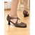cheap 1950s-Women&#039;s Brown Oxford-Style Mid Heel Pumps with Cross Straps – 1950s Vintage Brogue Mary Jane Shoes for Office, Retro Parties, and Daily Wear