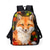 abordables Sacs à dos pour Enfants et Adolescents-Ensemble sac à dos renard pour écolières, 3 pièces, comprenant un sac à goûter et une trousse, un adorable sac à dos animal de la forêt pour la rentrée et le quotidien.