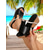 cheap Vacation Sandals-Women&#039;s Black and White Cork Wedge Sandals with Rhinestone Accents  Casual Summer Slip-On Shoes for Beach Trips and Vacation Outfits