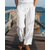 cheap Business-Men&#039;s Linen Pants Trousers Summer Pants Beach Pants Pocket Elastic Waist Drawstring Plain Comfort Breathable Vacation Daily Holiday Hawaiian Boho Black White