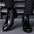 abordables Bottes habillées-Bottines richelieu à bout golf en similicuir bordeaux brillant pour homme – Chaussures habillées à lacets pour mariages et affaires