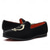 abordables Mocassins-Mocassins en velours bordeaux pour homme avec écusson brodé – chaussures de soirée à enfiler pour mariages, banquets et occasions festives
