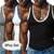 billiga Gym-toppar-Herr Linne Undertröjor Ärmlös tröja Muskelskjorta Ärmlös U-hals Djup U-hals Rundhals Sommar Färgblock Pit Strip Mode Designer Sportig 3 st Färgblock Flerpack Ledigt Utomhus Gym Svart + grå + bl