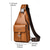 abordables Sacs pour homme-Sac bandoulière en similicuir marron pour homme - Sac de poitrine imperméable et résistant aux rayures avec bandoulière réglable pour les voyages, le travail ou une utilisation quotidienne décontractée en soirée