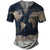 ieftine Vintage&amp;amp;Retro-Bărbați Hartă Imprimeu Grafic Tricou Cămașă Henley Manșon scurt Tipărire 3D Epocă Sport Modă În aer liber Stradă Zilnic Vară Albastru piscină Trifoi Curcubeu Albastru Deschis Henley Tricou Henley