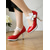 cheap 1950s-Women’s 1950s Vintage  Blue Patent Leather Heels with White Bow and Pearl Detail – Retro Platform Pumps for Parties, Weddings, and Daily Elegance