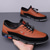 preiswerte Lässige Schnürschuhe-Herren Derby Spaziergang Lässig PU Leder Stoff Bequem Rutschfest Atmungsaktiv Schnürung Gelbbraun Schwarz Weiß Herbst Winter