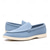 billige Casual loafers-Herre lyseblå slip-on casual loafers – pustende flate sko i semsket skinn med polstret såle for vårantrekk, daglig pendling og avslappede byturer
