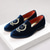 abordables Mocassins-Mocassins en velours bordeaux pour homme avec écusson brodé – chaussures de soirée à enfiler pour mariages, banquets et occasions festives