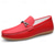 abordables Mocassins décontractés-Mocassins en similicuir rouge pour hommes, design élégant à enfiler avec semelle intérieure confortable et coussinée, idéal pour les week-ends décontractés et les voyages