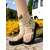 cheap Vacation Sandals-Women&#039;s Beige Ankle Wrap Gladiator Sandals with Buckle Strap and Black Platform Sole – Casual Travel Shoes for Summer, Camping, and Outdoor Adventures