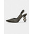 tanie Impreza nocna-damskie czarne czółenka na obcasie typu slingback zdobione kryształkami, buty imprezowe ze szpiczastym noskiem i geometrycznymi kryształowymi obcasami na wieczorne wyjścia i imprezy klubowe