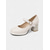 cheap 1950s-Women&#039;s 1950s Mod Mary Jane Heels - Retro Blue and White Round Toe Chunky Heel Shoes with Strap for Vintage Outfits, Tea Parties or Daily Wear