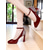 economico Block Heels-Scarpe col tacco in vernice rossa da donna, décolleté con cinturino alla caviglia e glitter sul retro, per eleganti appuntamenti quotidiani e uscite romantiche informali